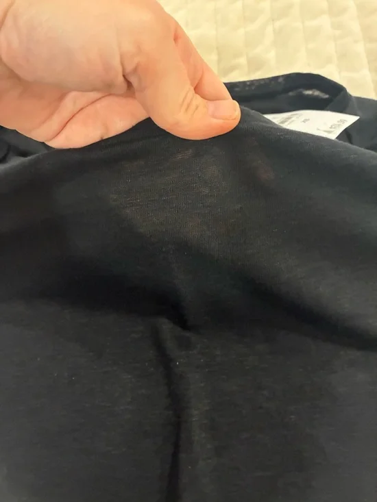 LOFT Linen Black Scoop Neck Short Sleeve Tee NEW XS - Picture 4 of 7